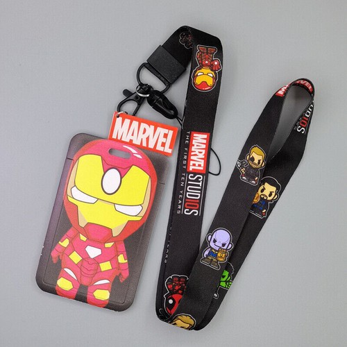 Clear Neck Strap Cartoon Badge Pass Card Holder Tag Superhero ID Lanyard Clip - Picture 33 of 57
