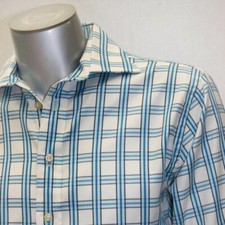 Men's Rufus Lt.Blue  White Plaid Button Down Long Sleeve Shirt NWT