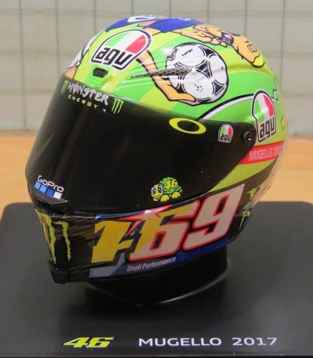 NEW RARE 1:5 Casco Helmet VALENTINO ROSSI - Mugello 2017 SPARK | eBay