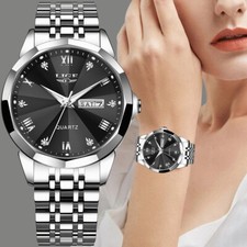 Luxury Men Women Watch Quartz Analog Stainless Steel Luminous Daily Wristwatch