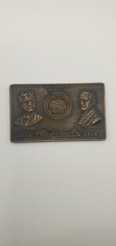 Vintage CROSBY BROS. CO. TOPEKA, KANSAS 50 Year Service Plaque. Solid Brass