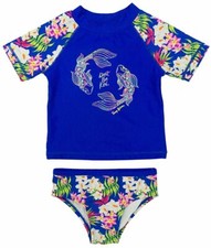 Tommy Bahama Girls 2pc Swim Set Dark Blue Don't Be Koi 
