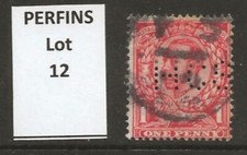 GB PERFIN - Lot 12 - KGV 1d red "H C S" - good condition