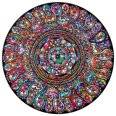 Puzzle-Mandala Petals-1000 Pieces Round Puzzle Color Challenge Jigsaw Puzzles...