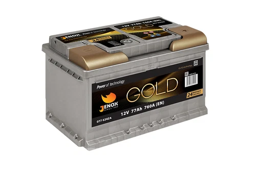12V Low Height 77 AH Jenox Gold Campervan Dual Purpose Battery Fits VW T5