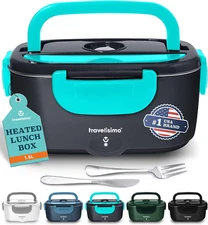 80W Electric Lunch Box - Quick Portable Food Warmer 12/24/110V Heated Lunch Box