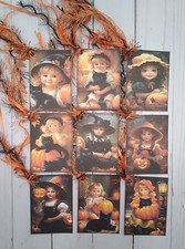 9 Halloween Girls Handmade Gift Tags Scrapbooks Junk Journals Crafts