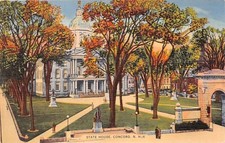 Concord NH New Hampshire State House Capitol Main Street Vtg Postcard C63