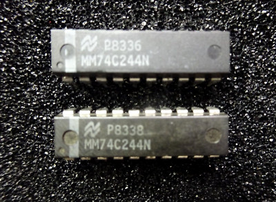 Lot of 2, MM74C244N National Semiconductor CMOS Octal Buffer, 20 pin
