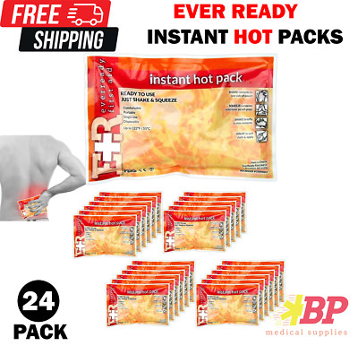 Ever Ready First Aid Disposable Instant Hot Pack 6'' x 9'' Ready to Use - 24 Pack