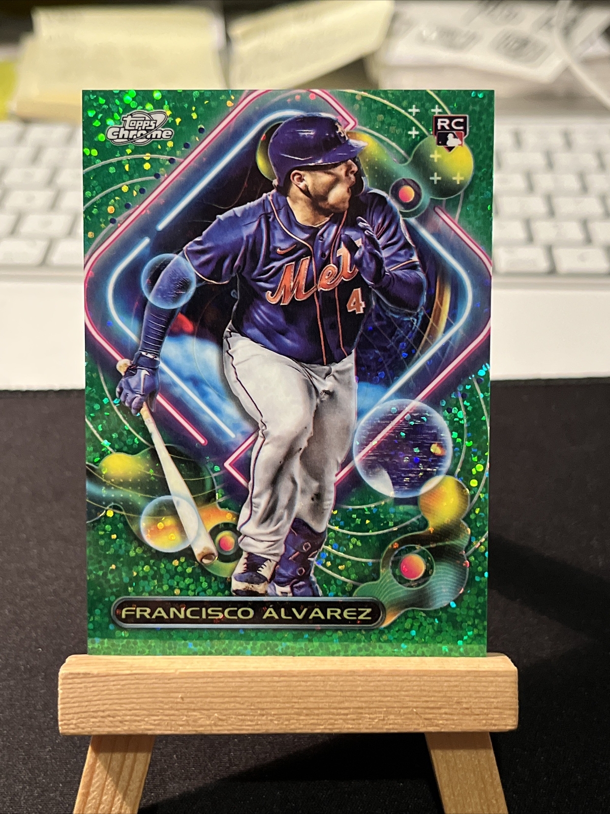 2023 Topps Chrome Cosmic Francisco Alvarez RC Green Space Dust 6/75 Rare!