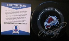 PAVEL FRANCOUZ SIGNED COLORADO AVALANCHE GAME PUCK BECKETT BAS COA D32755