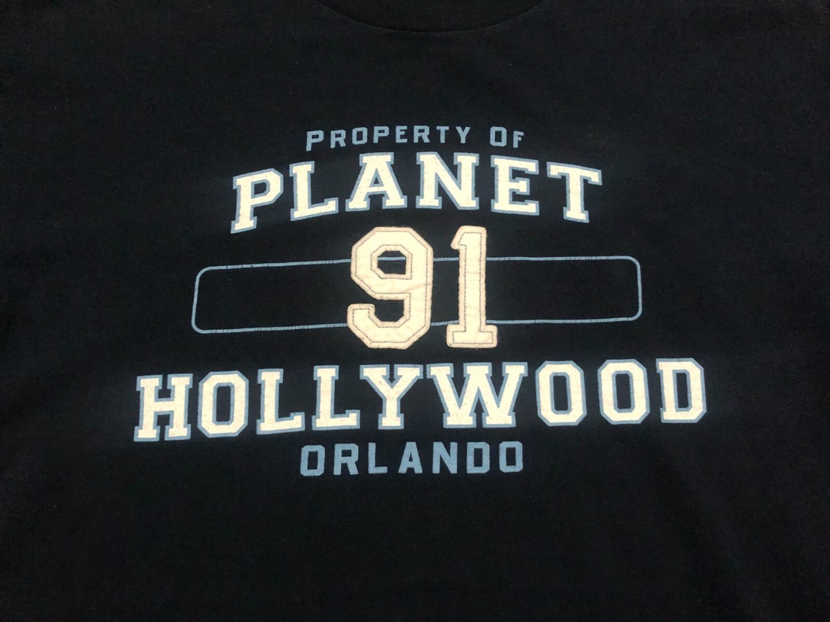 T-shirt Vintage Planet Hollywood Orlando 1998 - Taille M Bleu Marine - Neuf Avec Étiquettes