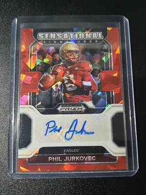 Phil Jurkovec - Prizm Draft Picks 2022 - Boston College - Red Cracked Ice - Auto