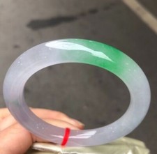Real  Natural Grade AAA Ice Green Myanmar Jade jadeite bracelets 58MM