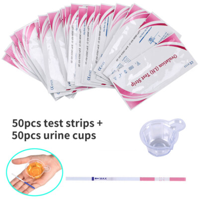 50Pcs Ovulation Test Strips LH Tester Over 99% Accuracy Urine Testing Stick Kit