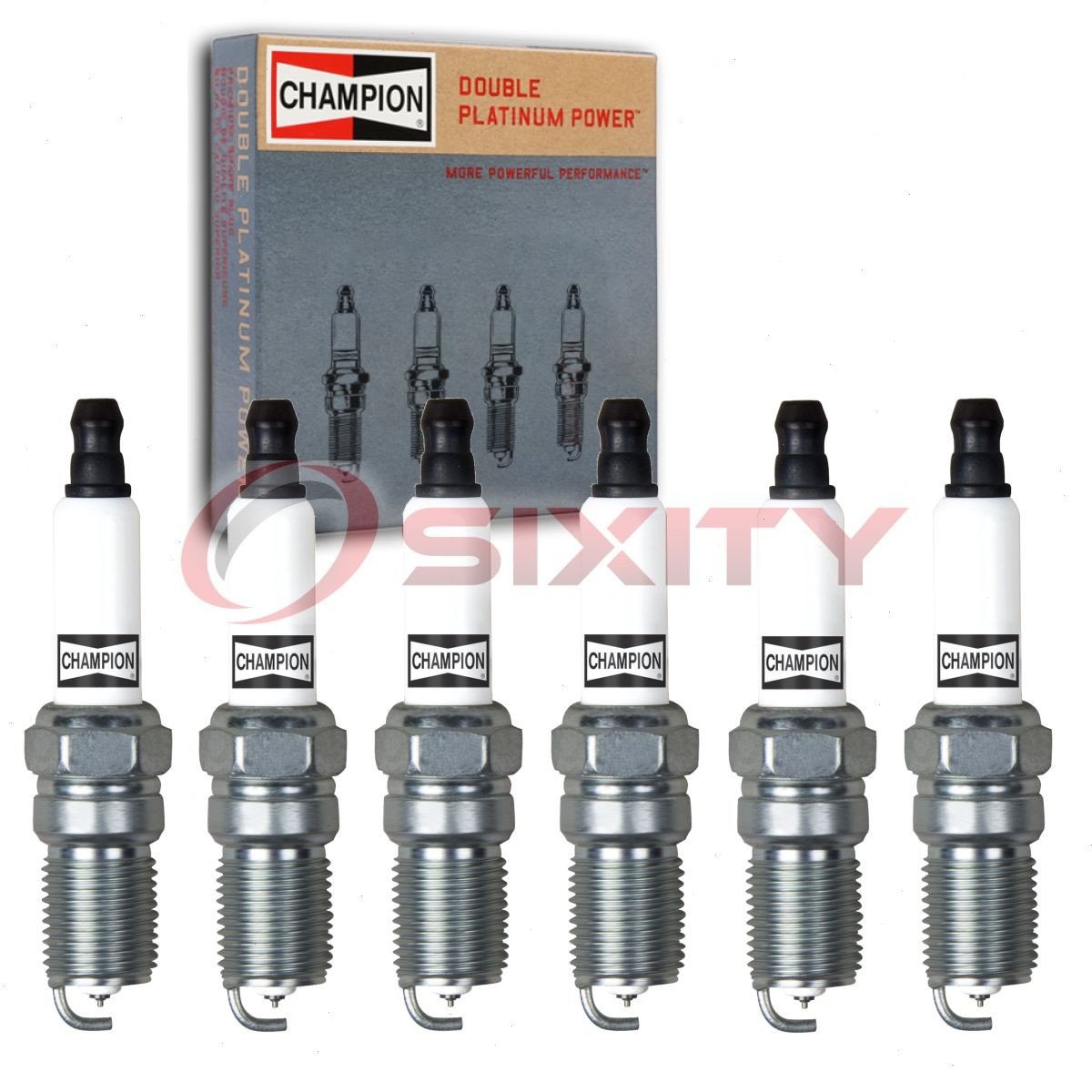 6 pc Champion Double Platinum Spark Plugs for 1990-2004 Buick Regal 3.1L jc