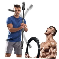 Fitness Bar for Workout,Elastic Exercise Bar, Vibration Shake Weight black