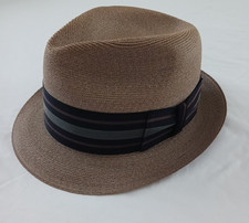 Dobbs Fifth Avenue NY Straw Fedora Hat Size 71/4 Vintage