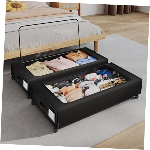 66L Under Bed Storage Organizer with Wheels for Easy Access-image