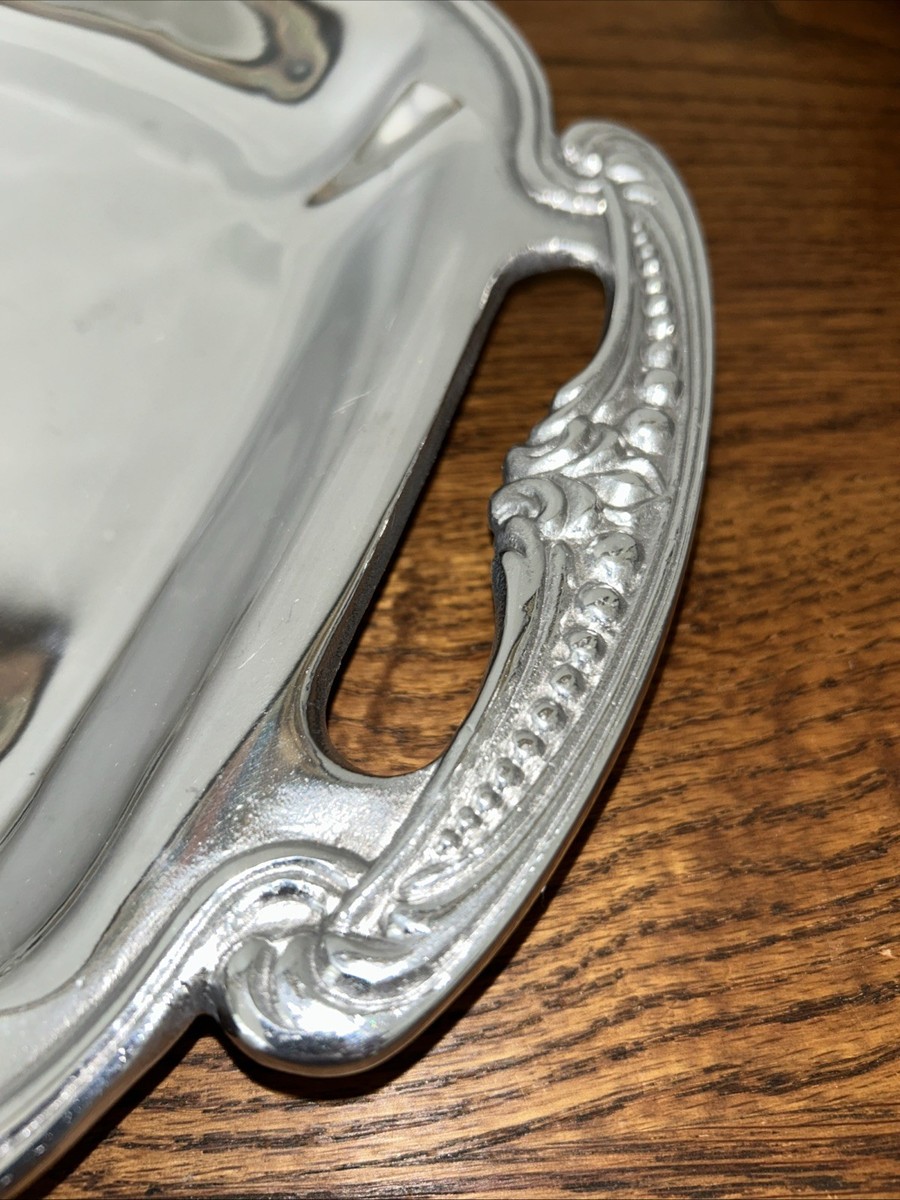 Wilton Armetale Belle Mont Handled Pewter Tray 18x12 Juan Vela