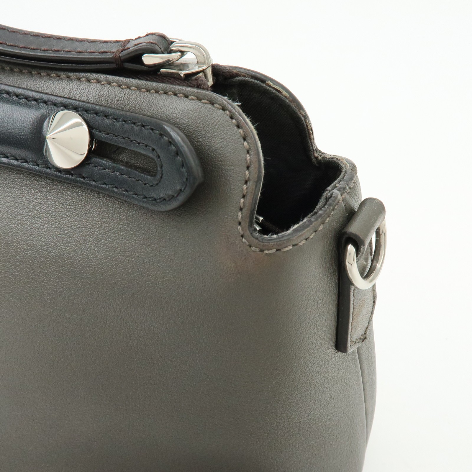 FENDI By The Way Medium 2Way Bag Hand Bag Shoulder Bag Gray 8BL146 Auth Used F/S — image 15