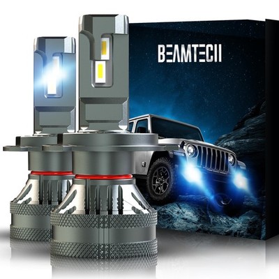BEAMTECH H4 Bulbs, G-XP Chips Canbus Ready 600% Brighter 6500K White Light, P...