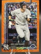 ROY?! 2025 Topps Chrome Update Orange Wave Refractor Ben Rice RC/25 Yankees
