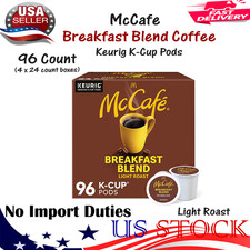 McCafe Breakfast Blend Coffee K Cup Pods Light Roast 96 Count Keurig Brew