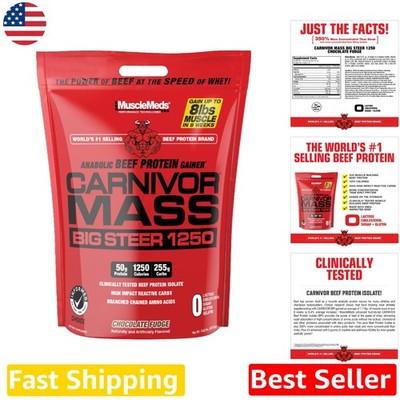 Carnivor Mass Gainer Chocolate 1250 Calorie 15lb - Anabolic Beef Protein Elite