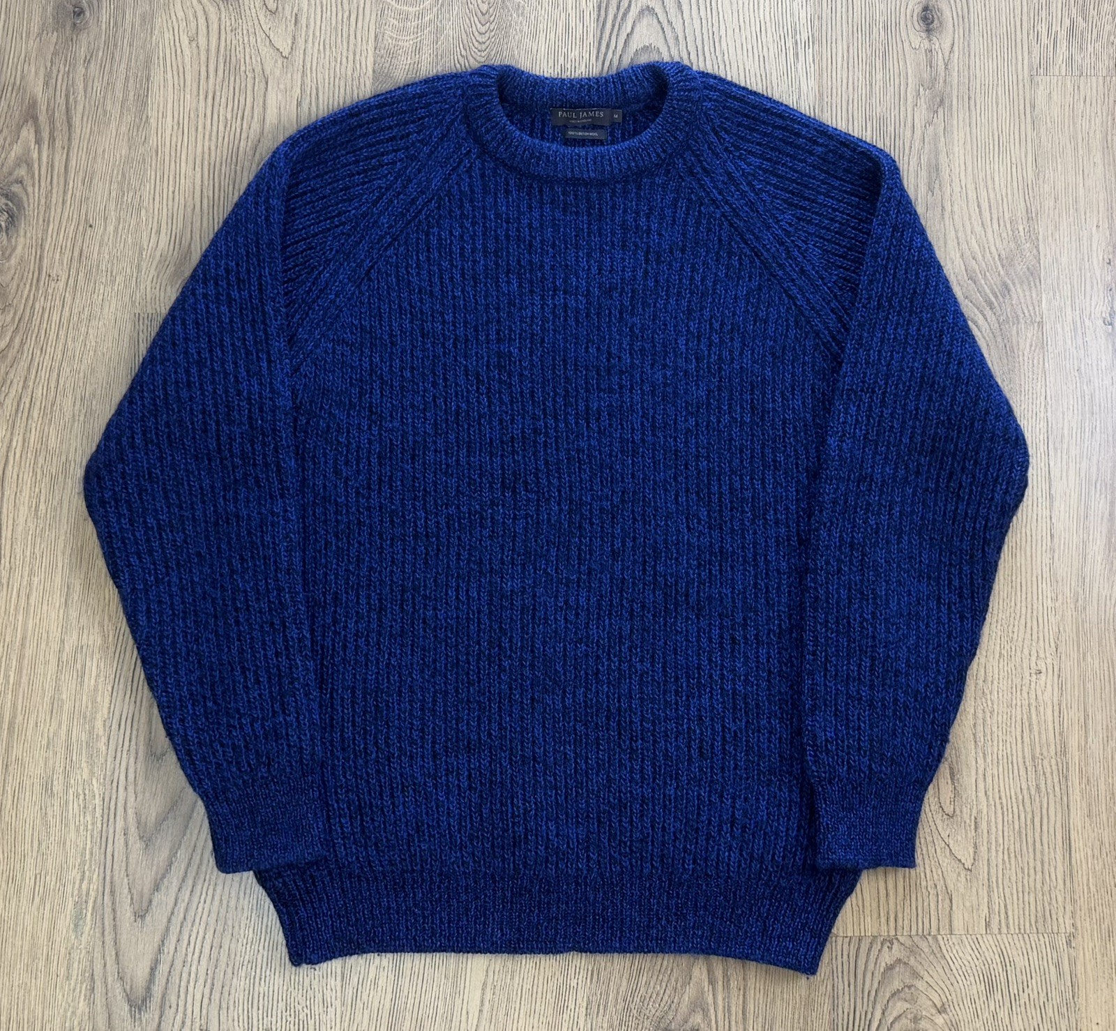 Paul James - Cobalt Blue - Chunky Knit British Wool Jumper (M) RRP £265