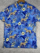 NWT Birdie Bound Men  s Size Medium Tropical Leopard Golf Performance Polo Shirt