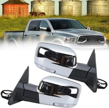 Pair Chrome Side Mirror Assembly for Dodge Ram 1500 2500 3500 2013-2018 Heated P