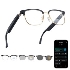 AI Smart Glasses, Bluetooth Audio Glasses with Real-Time Translator for 164 Lang
