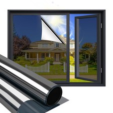 Niviy One Way Window Film Privacy Mirror Self-Adhesive Window Tint UV Heat Block