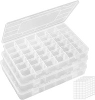 Sortierboxen 36 FäCher Durchsichtige Aufbewahrungsboxen Kunststoff 26Cm 3Er