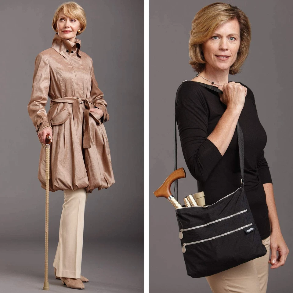 雕刻珍珠金可调节可折叠拐杖轻便时尚支撑 — 第 2/4 张图片