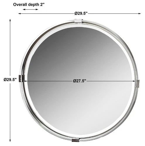 Tazlina  - 29.5 inch Round Mirror - 29.5 inches wide by 2 inches deep Mirrors - Picture 4 of 5