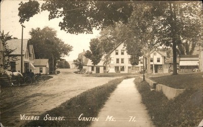 Canton Maine ME Village Square c1900s-10s Real Photo Vintage Postcard bhn