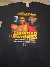 Deadstock Vintage Tito Trinidad Ricardo Mayorga MSG 2004 Boxing Black T Shirt XL