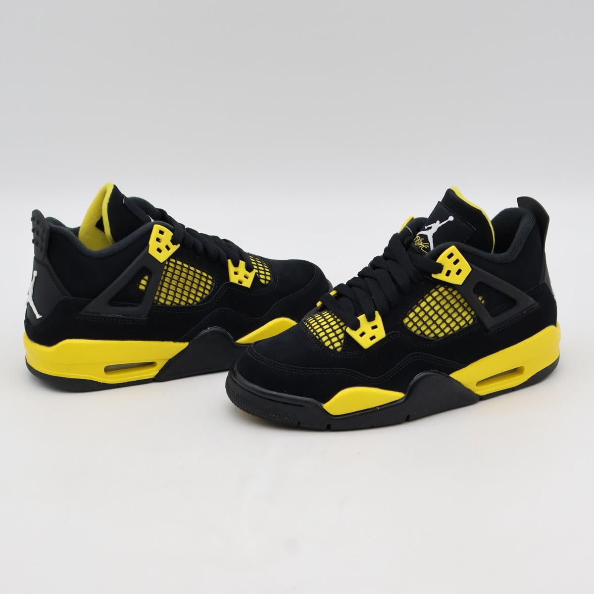 408452-017 Nike GS Air Jordan 4 Retro Thunder Black Gold Yellow | eBay