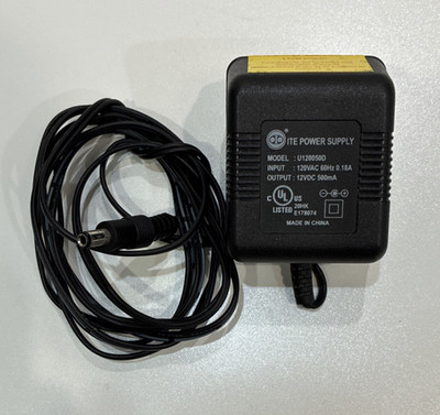ITE AC Power Supply Adapter U120050D 12V 500mA Black AC/DC Adapter 12V 500mA
