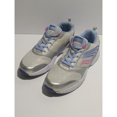 Saucony Wind FST Lace Silver Blue Pink Girls Running Shoes 7M