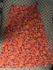 Talbots Skirt Women’s 4 Pink Floral Long Side Buckle Boho Fairy 90s Maxi