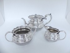 ♛ Herrliches 3-teiliges Bachelor Teeset - "James Dixon" Sheffield - versilbert ♛