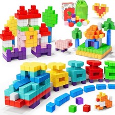 Magnetic Blocks for Kids Ages 4-8 - 45pcs Magnet Cubes Toys Pink