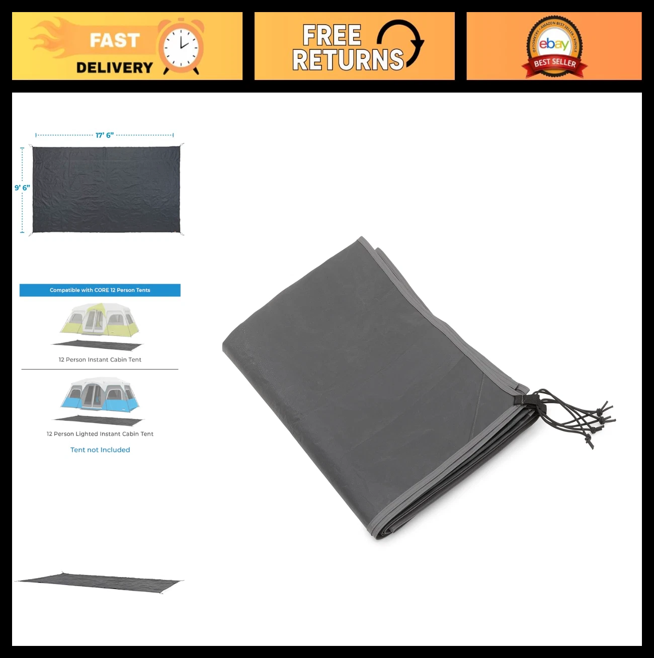 Outdoor Tent Footprints - Essential Tarp Camping Accessories for 12-Person Tents