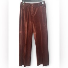 Vintage Ren Lezard Brown Velvet Trousers Straight Leg Made in Germany Sz 34
