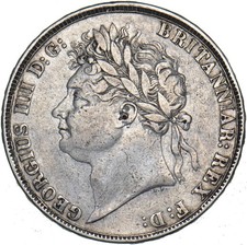 1821 Crown - George IV British Silver Coin - Nice