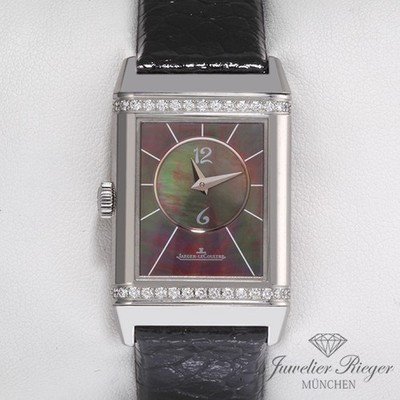 Jaeger Le Coultre Reverso Classic Duetto Medium 212.8.D4 Stahl Perlmutt Diamant